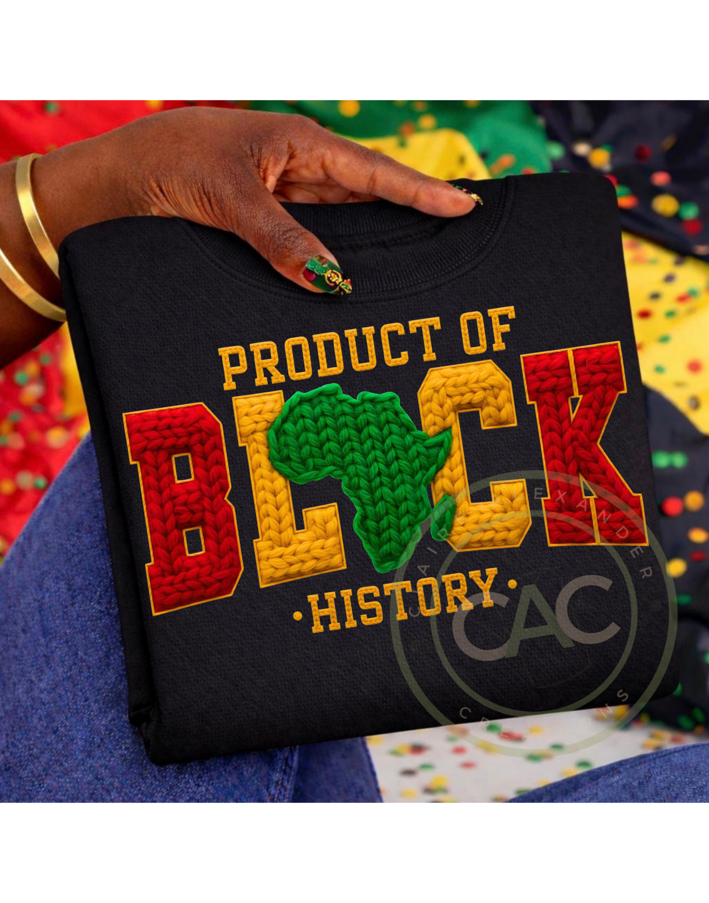 Product of Black History Faux Crochet Heritage Apparel