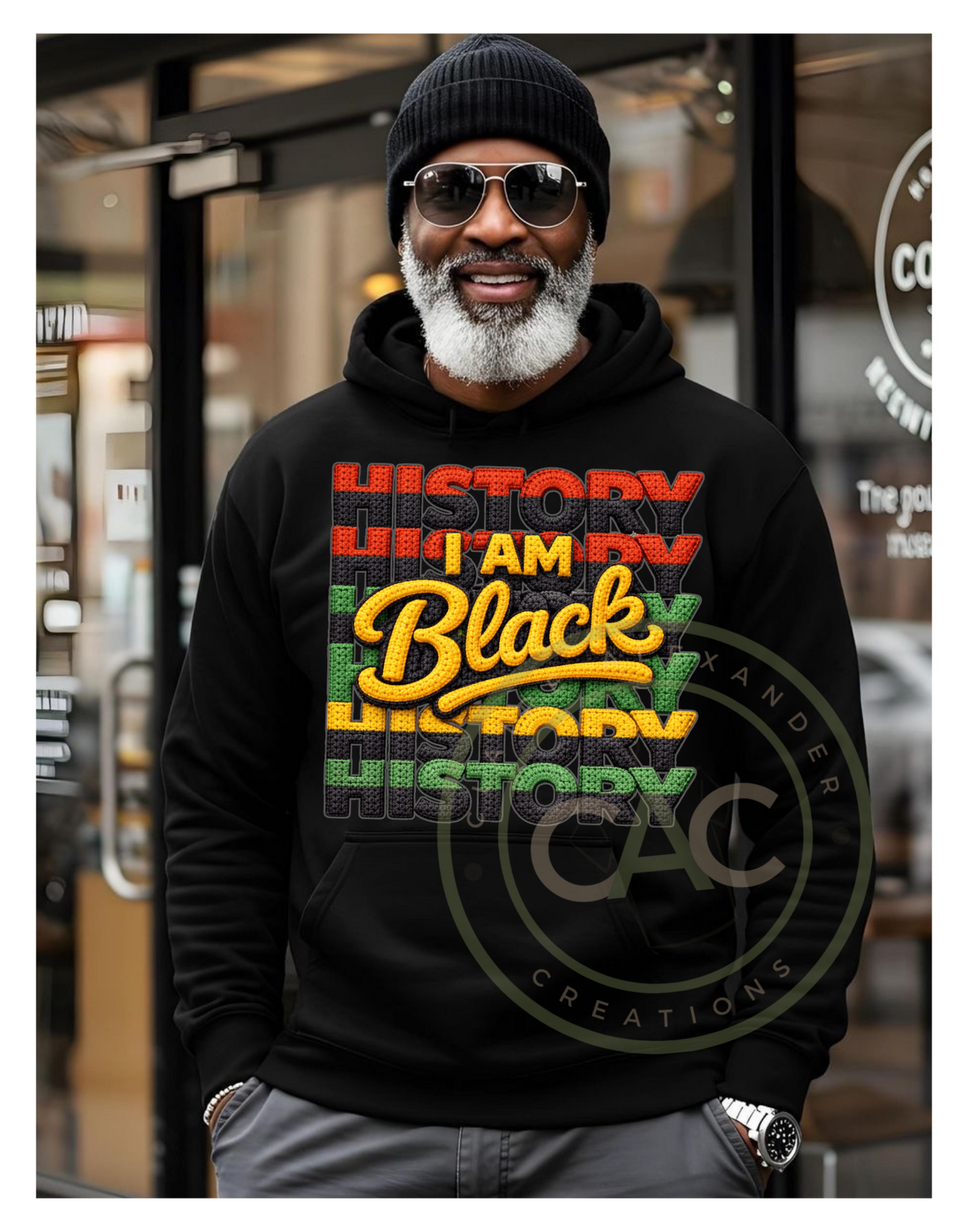 I Am Black History Textured Varsity Patch Apparel