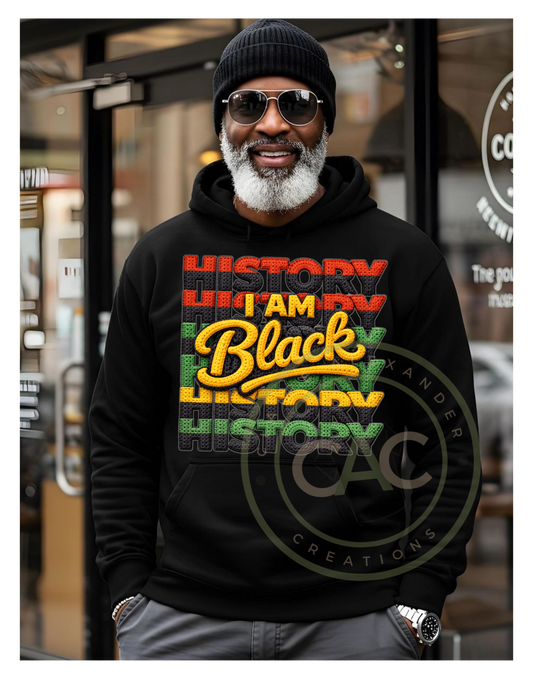 I Am Black History Textured Varsity Patch Apparel