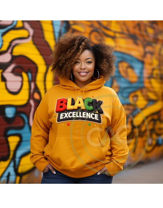 Black Excellence 3D Textured Patch Apparel