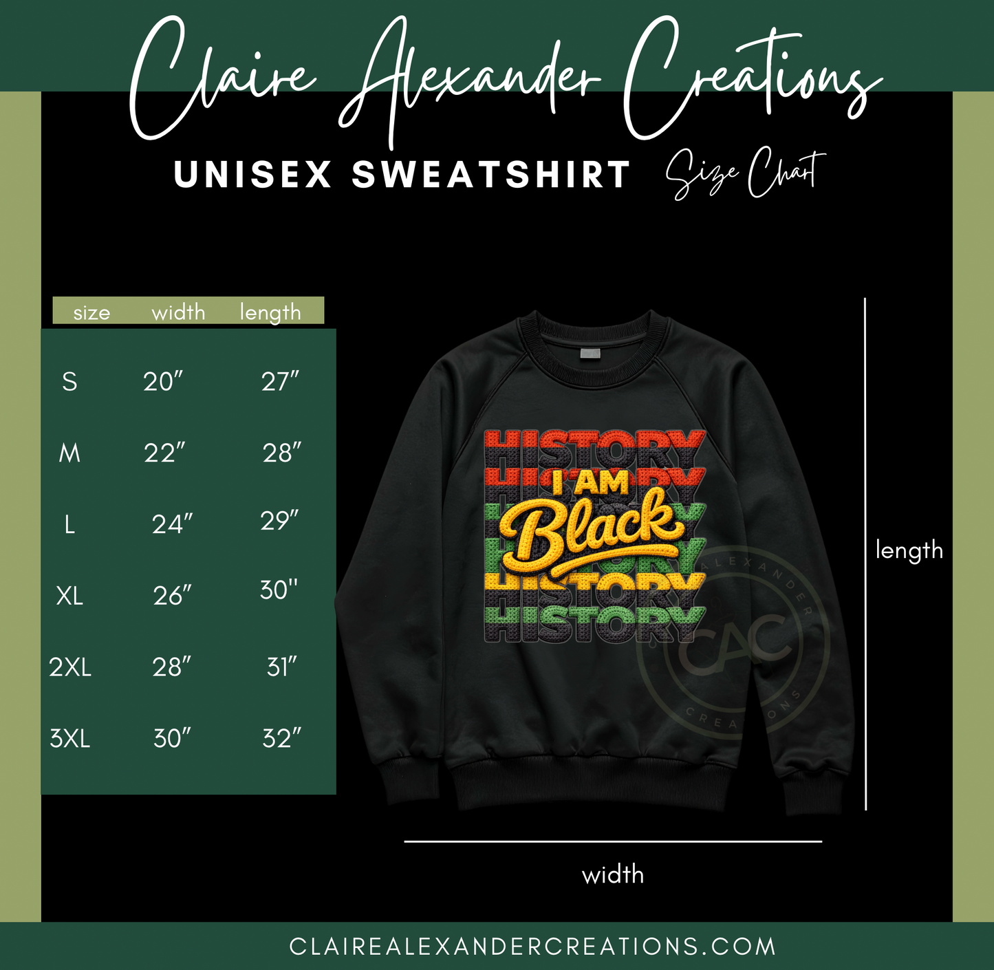 Black Excellence | Faux Embroidery Heritage Sweatshirt [Daily Deal - 2/6/26]