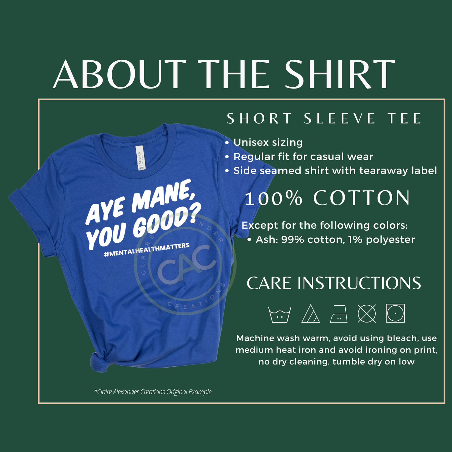 Aye Mane, You Good? Men's Health Awareness Month Tee | Claire Alexander Creations Official
